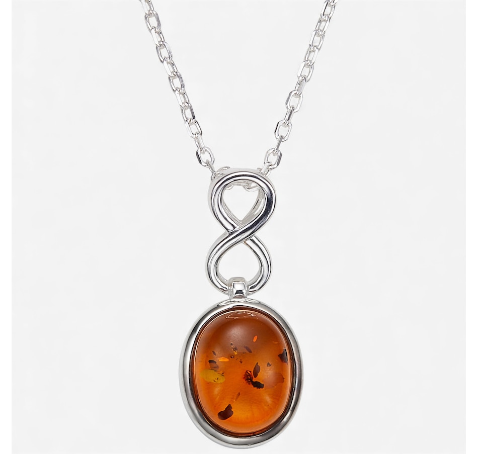 Image 115425_COGSL.jpg, Product 115-425 / Price $59.99, Amber Extraordinaire Sterling Silver Oval Cabachon Infinity Pendant from Amber Extraordinaire on TSC.ca's Jewellery department