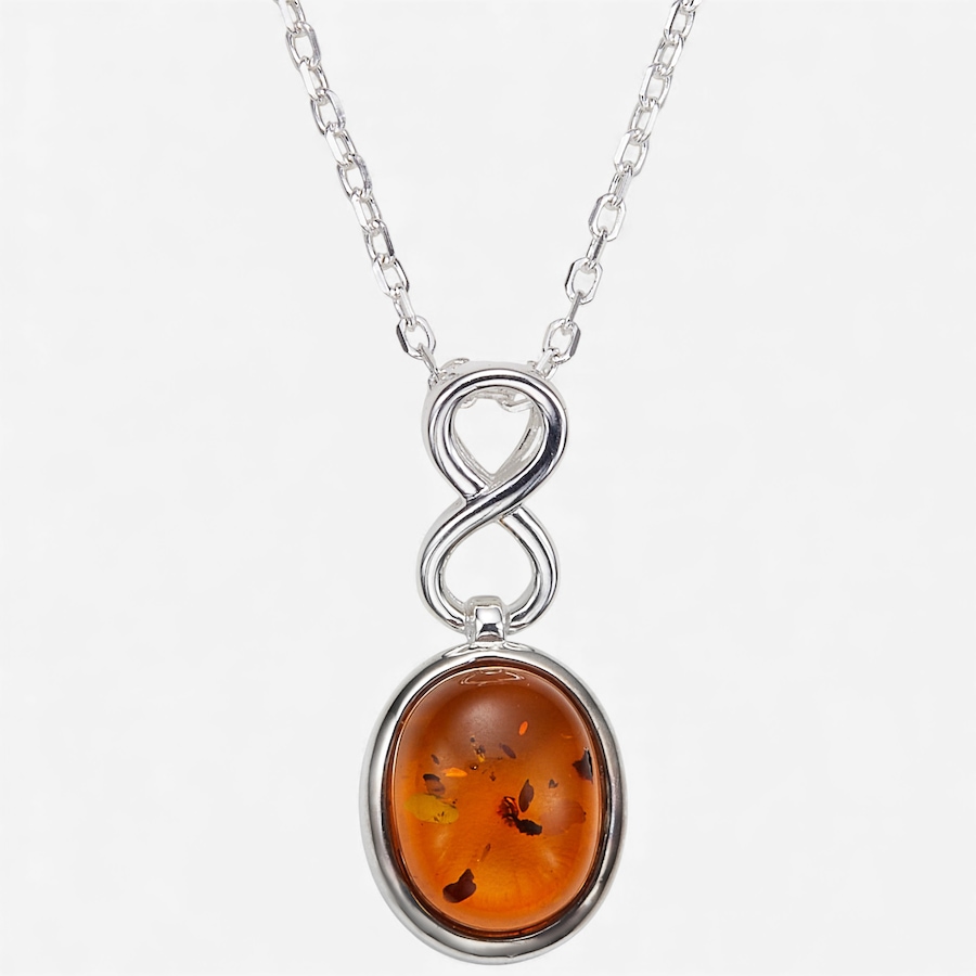 Image 115425_COGSL.jpg, Product 115-425 / Price $69.99, Amber Extraordinaire Sterling Silver Oval Cabachon Infinity Pendant from Amber Extraordinaire on TSC.ca's Jewellery department