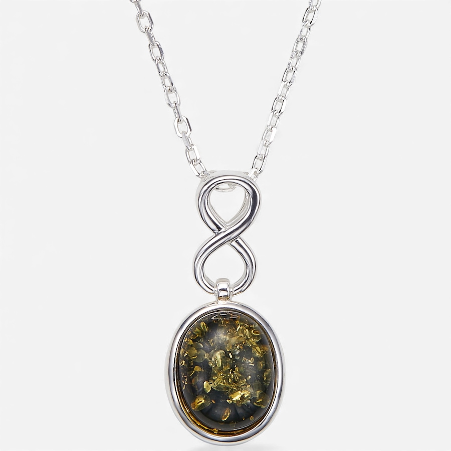 Image 115425_SLGR.jpg, Product 115-425 / Price $69.99, Amber Extraordinaire Sterling Silver Oval Cabachon Infinity Pendant from Amber Extraordinaire on TSC.ca's Jewellery department