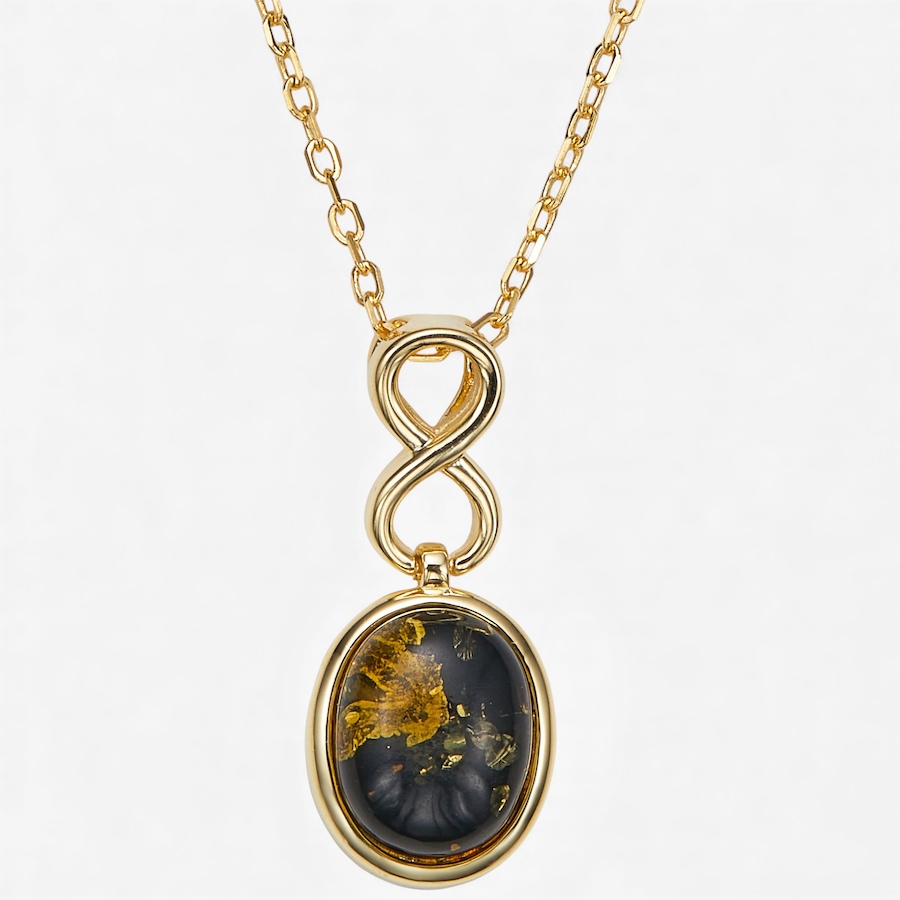 Image 115425_YGPGR.jpg, Product 115-425 / Price $69.99, Amber Extraordinaire Sterling Silver Oval Cabachon Infinity Pendant from Amber Extraordinaire on TSC.ca's Jewellery department