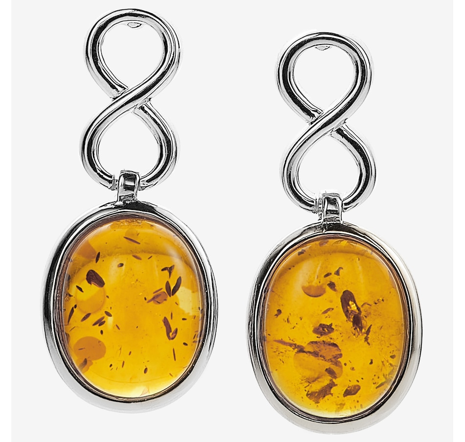 Image 115426_COGSL.jpg, Product 115-426 / Price $59.99, Amber Extraordinaire Sterling Silver Oval Cabachon Infinity Earrings from Amber Extraordinaire on TSC.ca's Jewellery department