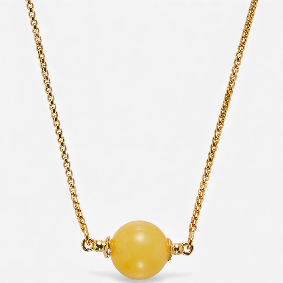 Image 115428.jpg, Product 115-428 / Price $59.99, Amber Extraordinaire Sterling Silver Butter Amber Solitaire Bead Necklace from Amber Extraordinaire on TSC.ca's Jewellery department