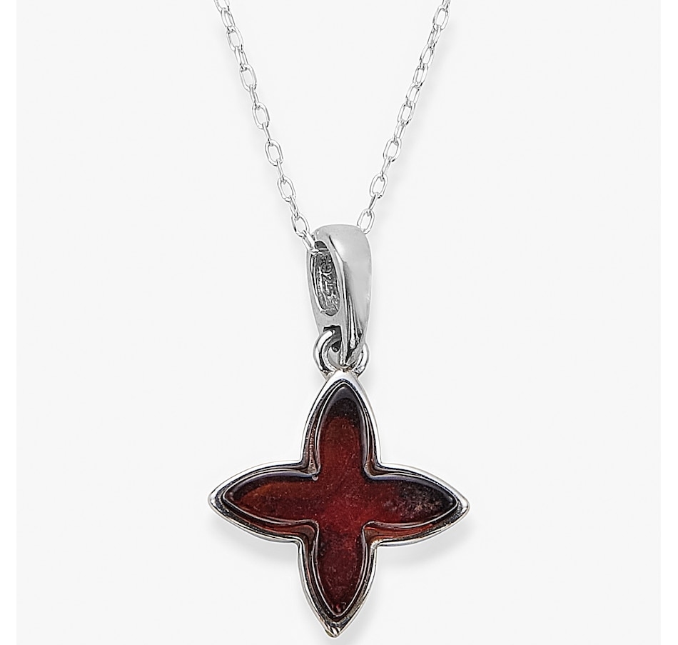Image 115436_CHY.jpg, Product 115-436 / Price $49.99, Amber Extraordinaire Sterling Silver Amber Criss Cross Pendant from Amber Extraordinaire on TSC.ca's Jewellery department
