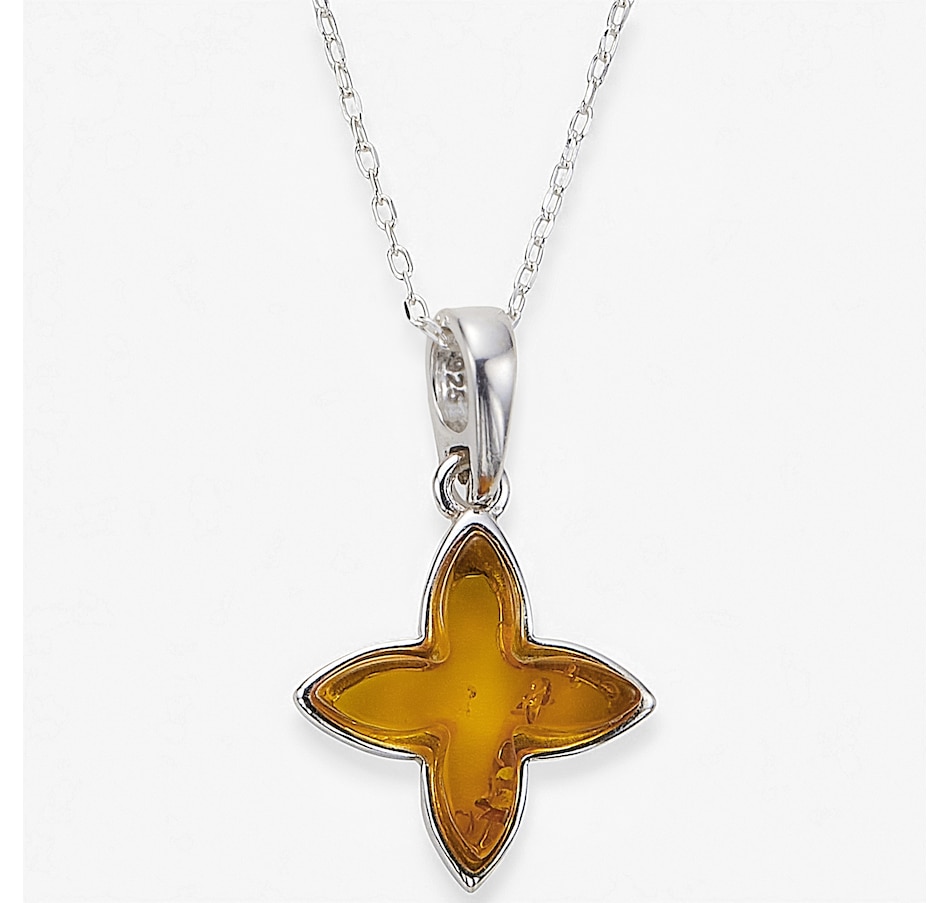 Image 115436_CIT.jpg, Product 115-436 / Price $49.99, Amber Extraordinaire Sterling Silver Amber Criss Cross Pendant from Amber Extraordinaire on TSC.ca's Jewellery department
