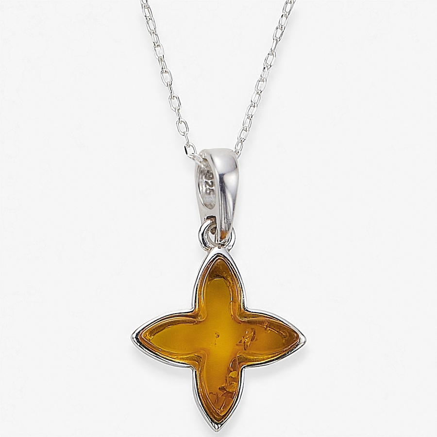 Image 115436_CIT.jpg, Product 115-436 / Price $49.99, Amber Extraordinaire Sterling Silver Amber Criss Cross Pendant from Amber Extraordinaire on TSC.ca's Jewellery department