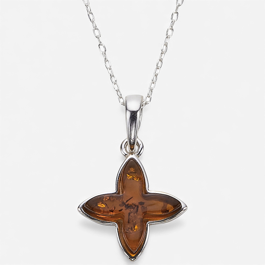 Image 115436_COG.jpg, Product 115-436 / Price $49.99, Amber Extraordinaire Sterling Silver Amber Criss Cross Pendant from Amber Extraordinaire on TSC.ca's Jewellery department