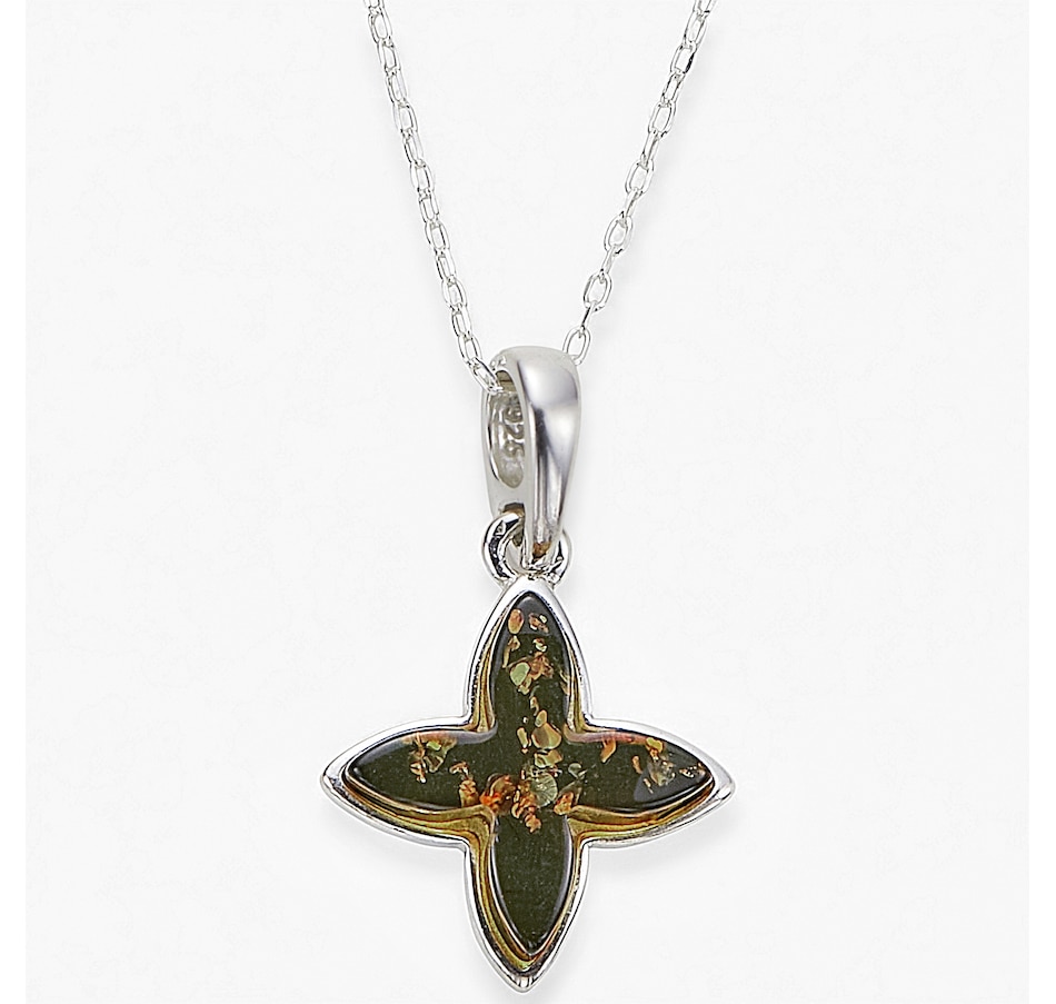 Image 115436_GRN.jpg, Product 115-436 / Price $49.99, Amber Extraordinaire Sterling Silver Amber Criss Cross Pendant from Amber Extraordinaire on TSC.ca's Jewellery department