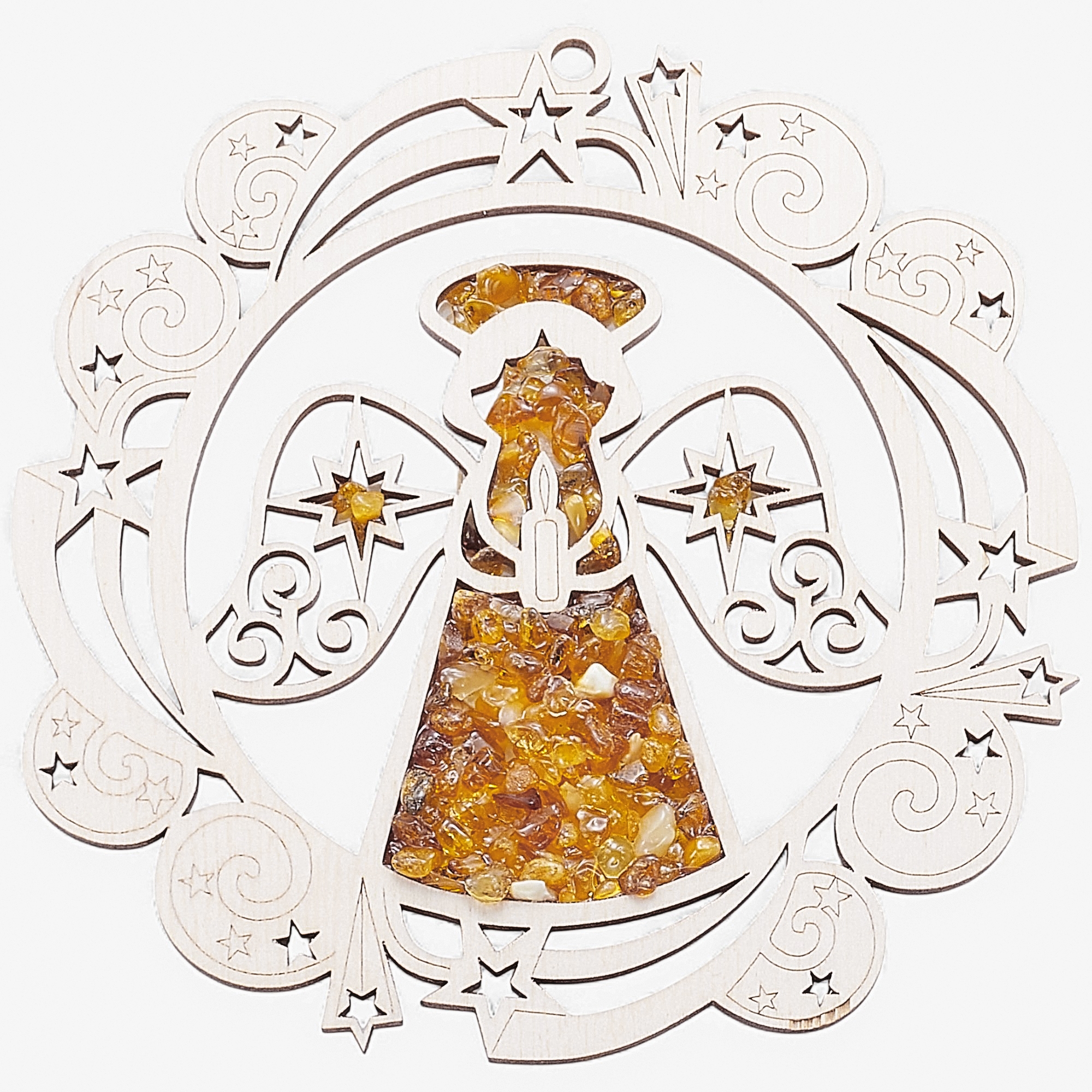 Amber Extraordinaire Amber and Wood Suncatcher - TSC.ca