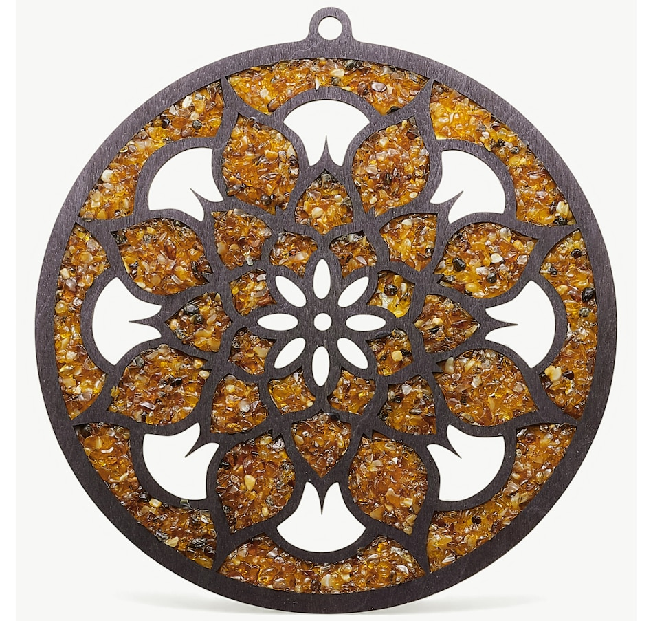 Image 115450_MNDLA.jpg, Product 115-450 / Price $48.99, Amber Extraordinaire Amber And Black Wood Suncatcher from Amber Extraordinaire on TSC.ca's Home & Garden department