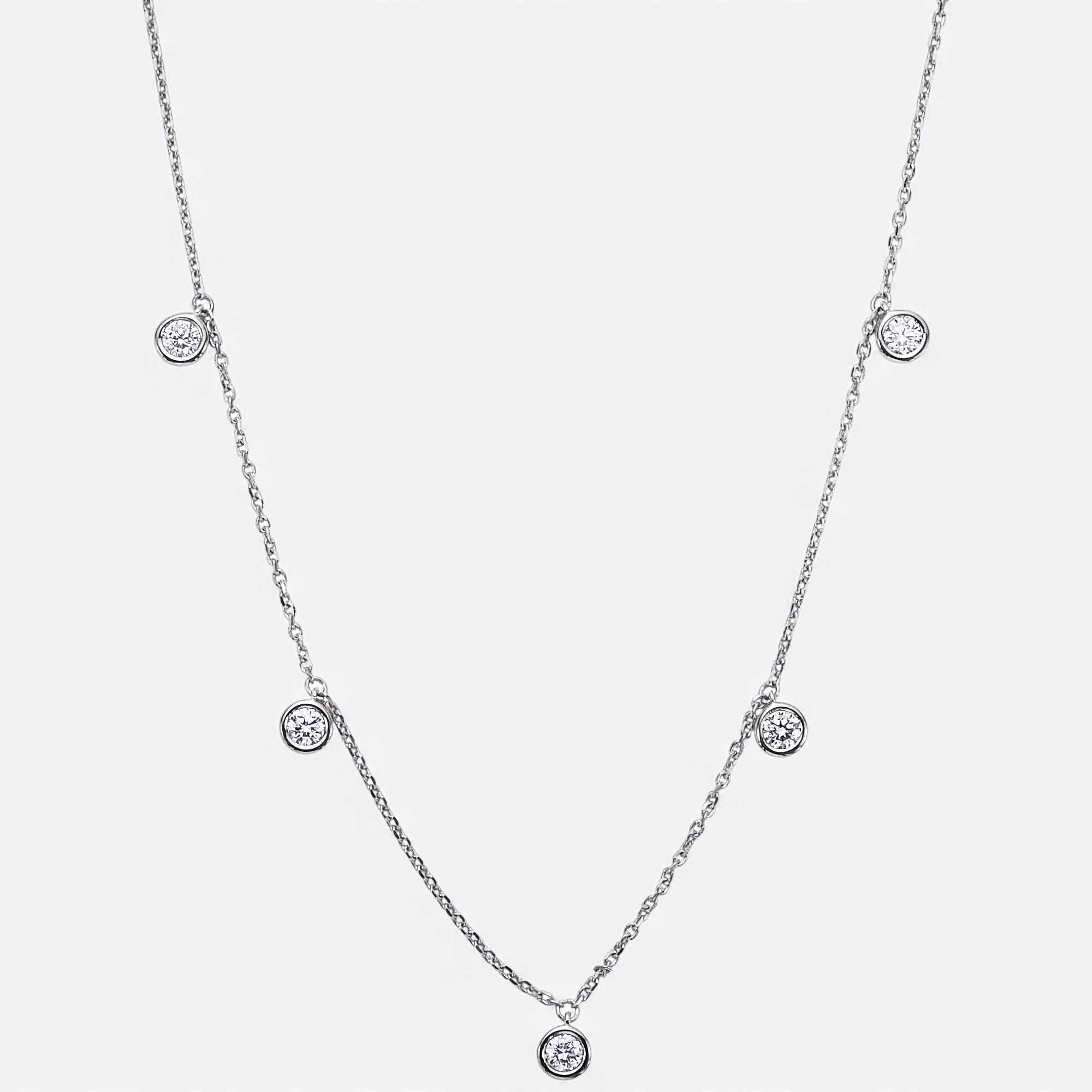 EVERA Diamonds Sterling Silver Diamond Station Necklace - TSC.ca