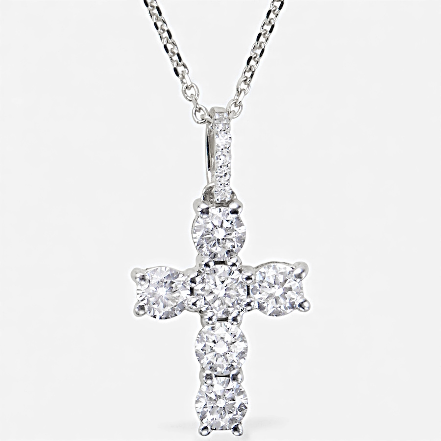Image 115462_WG1CT.jpg, Product 115-462 / Price $799.88 - $1,299.88, EVERA Diamonds 14K Gold Diamond Cross Pendant with Chain from Evera Diamonds on TSC.ca's Jewellery department