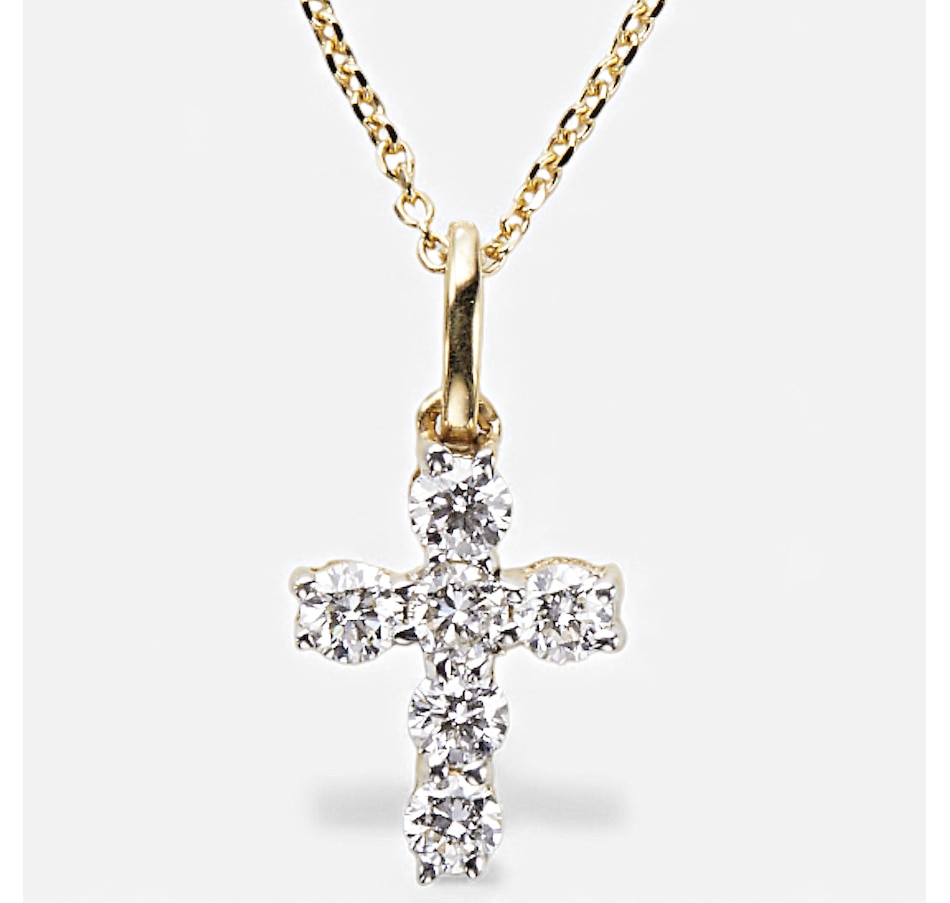 Image 115462_YGP50.jpg, Product 115-462 / Price $1,199.99 - $1,599.99, EVERA Diamonds 14K Gold Diamond Cross Pendant with Chain from Evera Diamonds on TSC.ca's Jewellery department