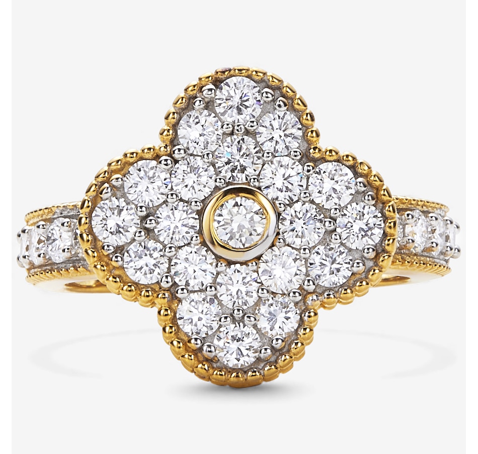 Image 115469_14KGP.jpg, Product 115-469 / Price $459.99, EVERA Diamonds Sterling Silver 1.25 ctw Clover Diamond Ring from Evera Diamonds on TSC.ca's Jewellery department