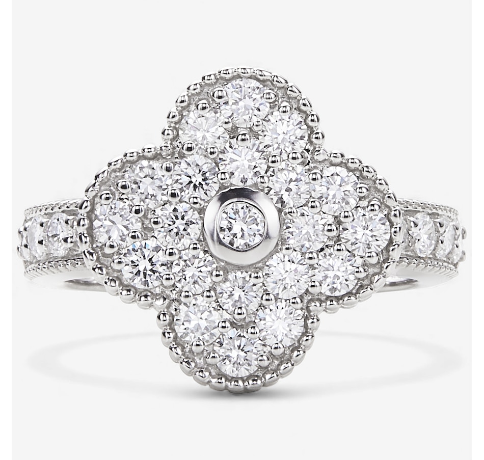 Image 115469_RHOP.jpg, Product 115-469 / Price $459.99, EVERA Diamonds Sterling Silver 1.25 ctw Clover Diamond Ring from Evera Diamonds on TSC.ca's Jewellery department