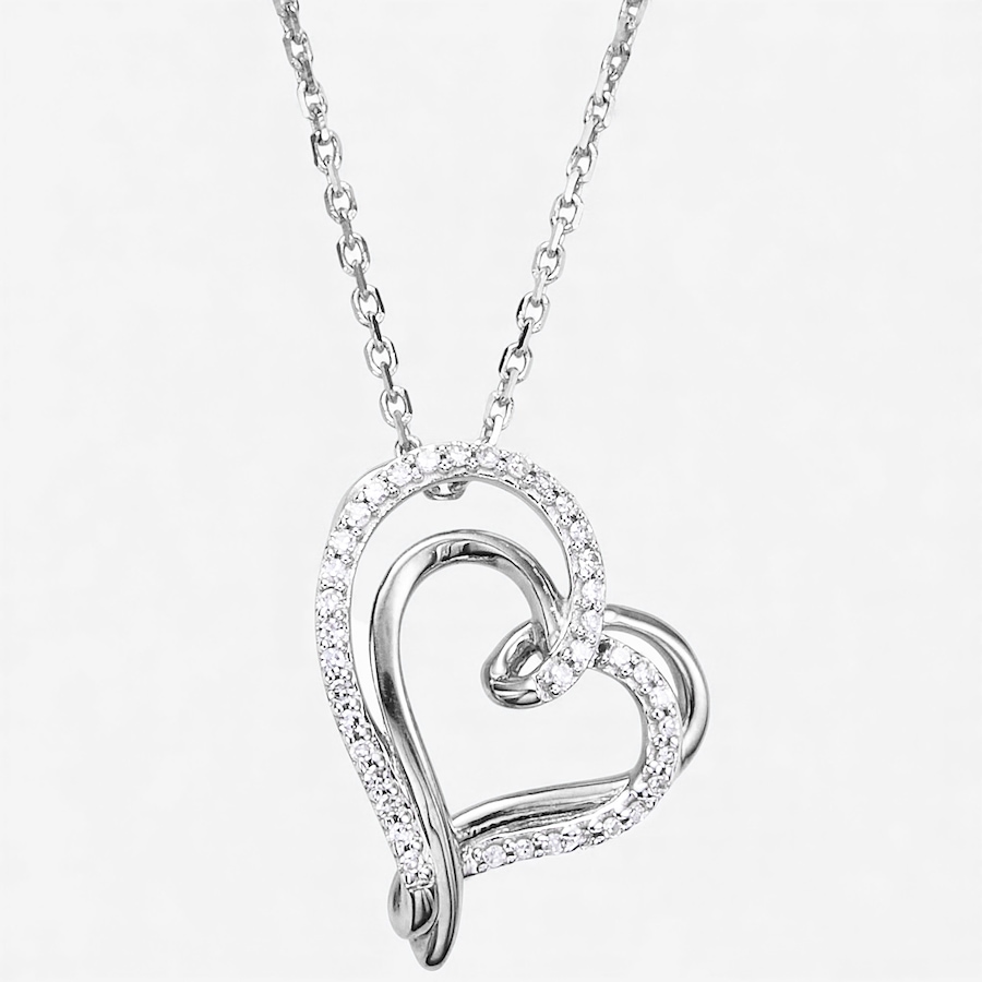 Image 115473_WGL.jpg, Product 115-473 / Price $799.88, EVERA Diamonds 14K Gold Diamond Heart Pendant with Chain from Evera Diamonds on TSC.ca's Jewellery department