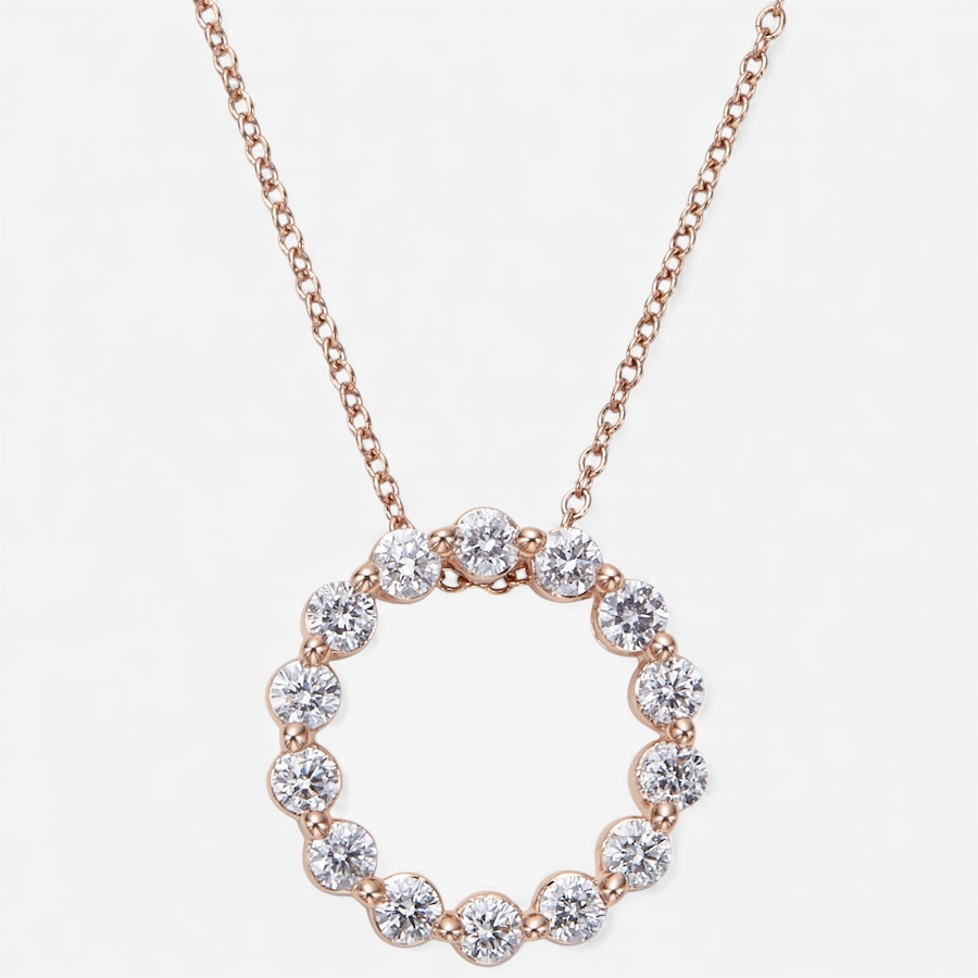 Image 115493.jpg, Product 115-493 / Price $1,449.33, 14K Rose Gold 1.00 ctw Diamond Circle Pendant with Chain from Diamond Show on TSC.ca's Jewellery department
