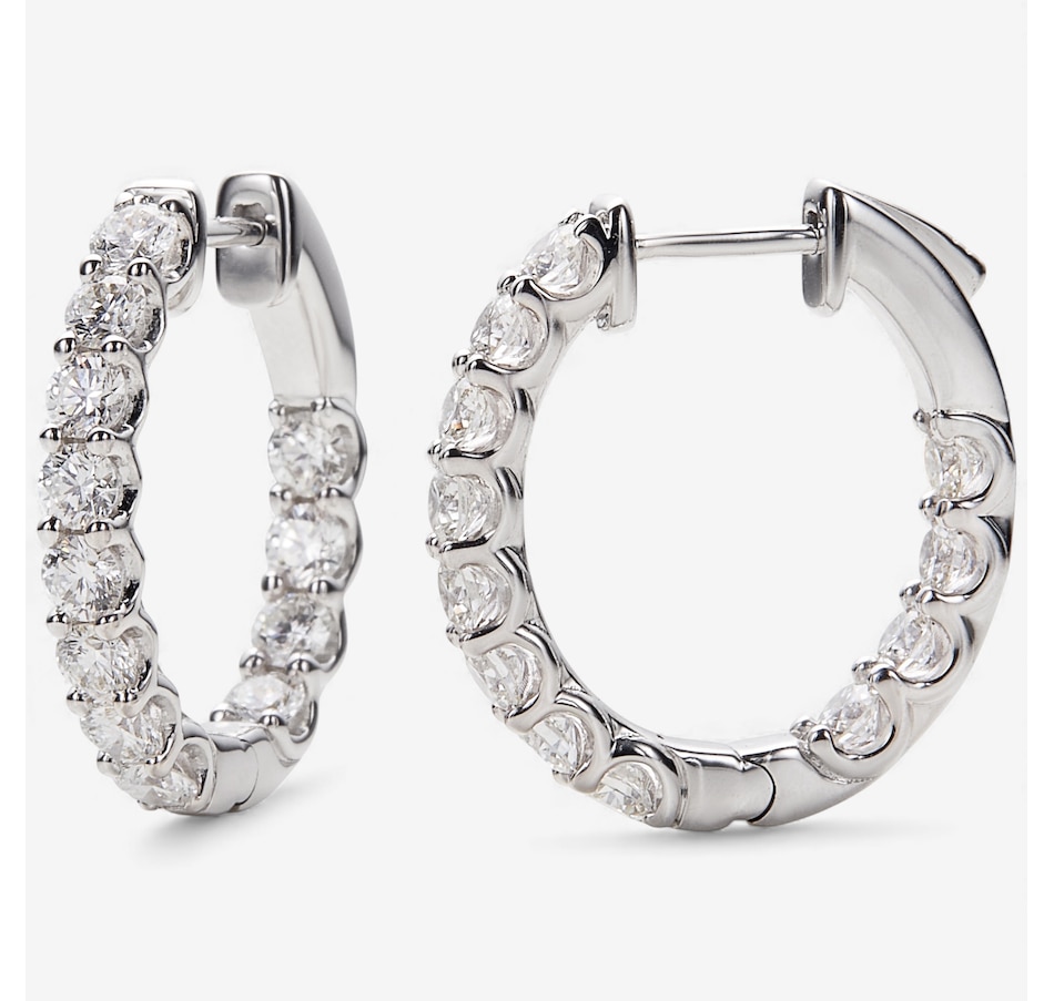 Image 115501.jpg, Product 115-501 / Price $5,499.99, 14K White Gold 2.00 ctw Diamond Hoop Earrings from Diamond Show on TSC.ca's Jewellery department