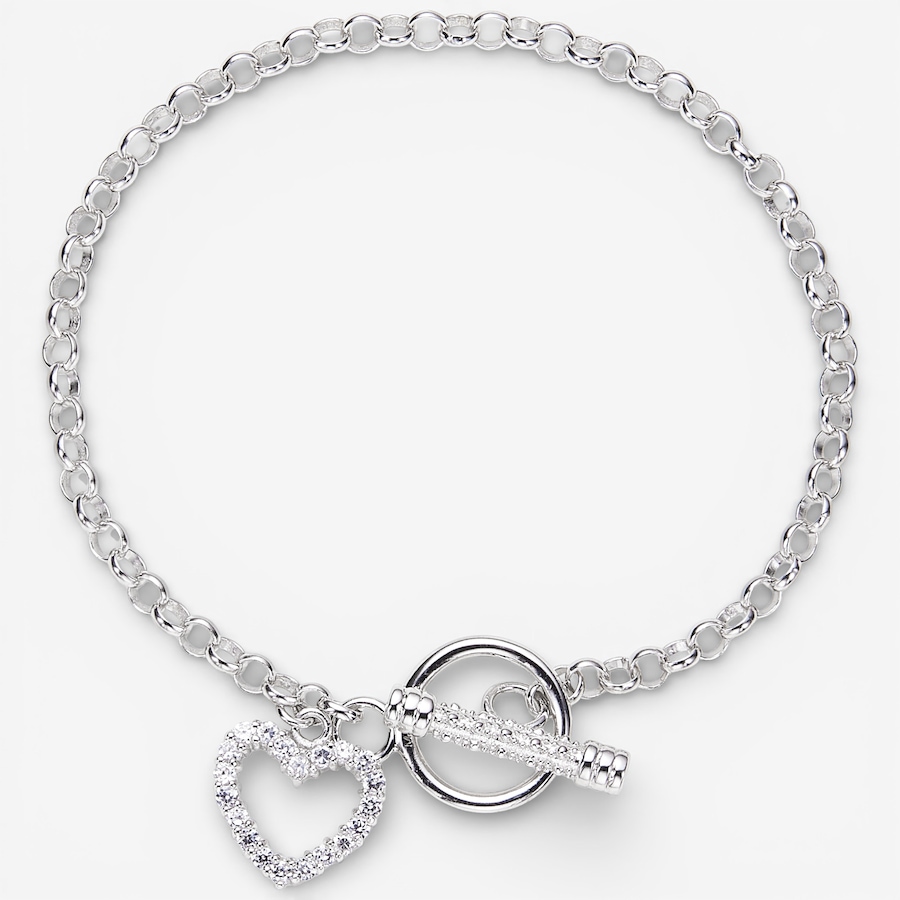 Image 115522.jpg, Product 115-522 / Price $139.99, Silver Gallery Sterling Silver Toggle Bracelet With Heart Charm from Silver Gallery on TSC.ca's Jewellery department