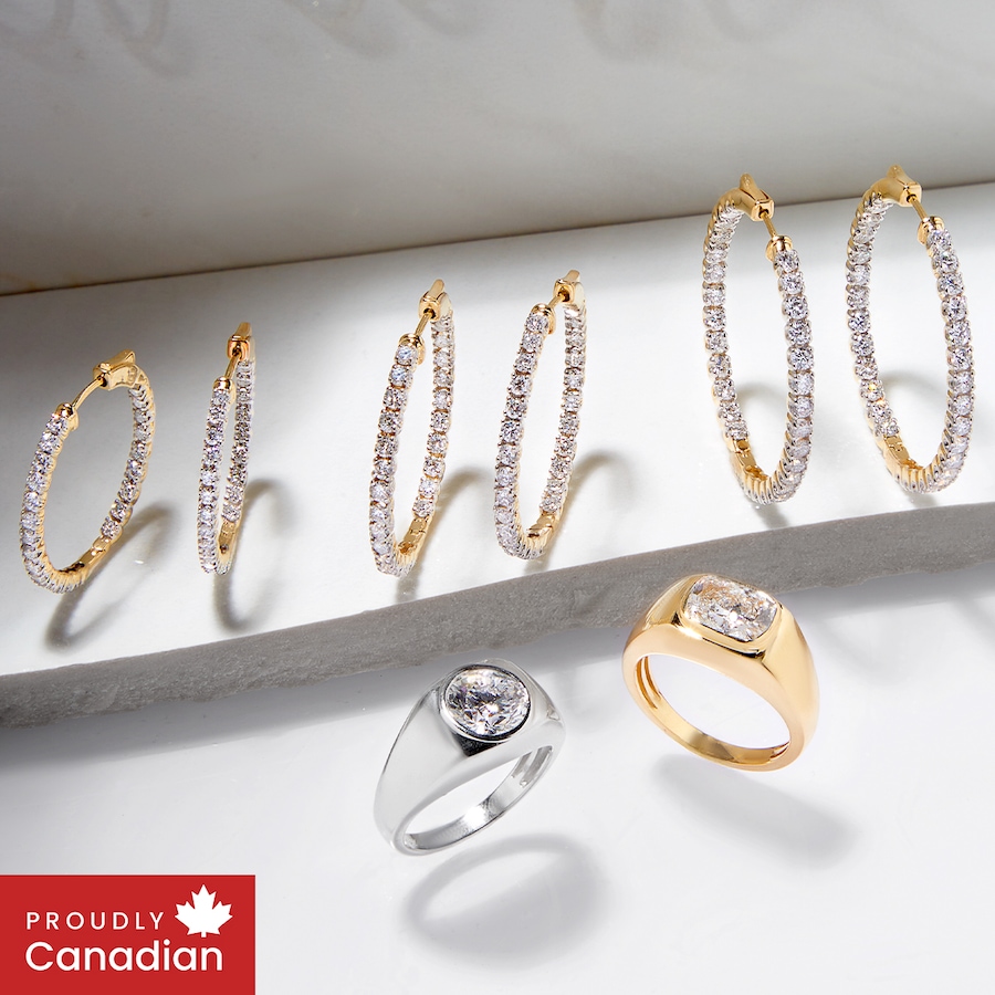 Image 115559_ALTMORE100.jpg, Product 115-559 / Price $2,199.99 - $5,699.99, EVERA Diamonds 14K Gold Diamond Hoop Earrings from Evera Diamonds on TSC.ca's Jewellery department