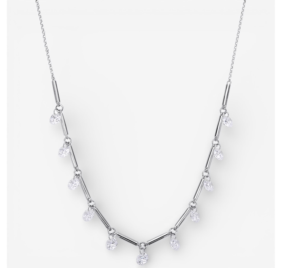 Image 115561_RHRND.jpg, Product 115-561 / Price $149.99, Diamonelle Sterling Silver Shaped Diamonelle Station Necklace from Diamonelle on TSC.ca's Jewellery department