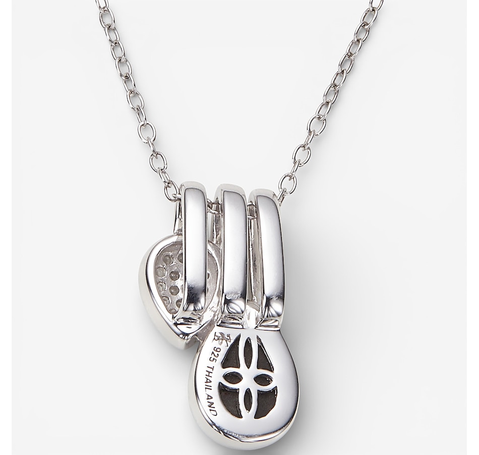 Image 115573_ALTMORE1.jpg, Product 115-573 / Price $499.99, Canadian Ammolite Gems Sterling Silver 9 mm x 6 mm Teardrop Ammolite and White Topaz Pendant with Chain from Canadian Ammolite Gems on TSC.ca's Jewellery department