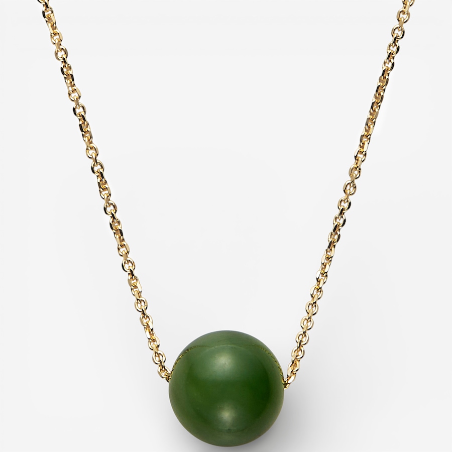 Image 115585.jpg, Product 115-585 / Price $299.99, Jade of Yesteryear 14K 8mm Round Nature Green Nephrite Necklace from Jade of Yesteryear on TSC.ca's Jewellery department