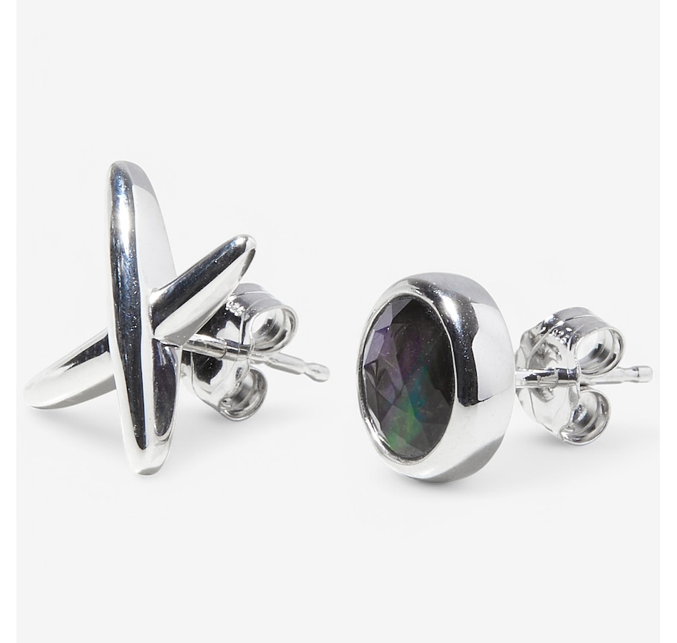 Image 115593_ALTMORE1.jpg, Product 115-593 / Price $279.99, Canadian Ammolite Gems Sterling Silver 6mm Round Ammolite XO Earrings from Canadian Ammolite Gems on TSC.ca's Jewellery department