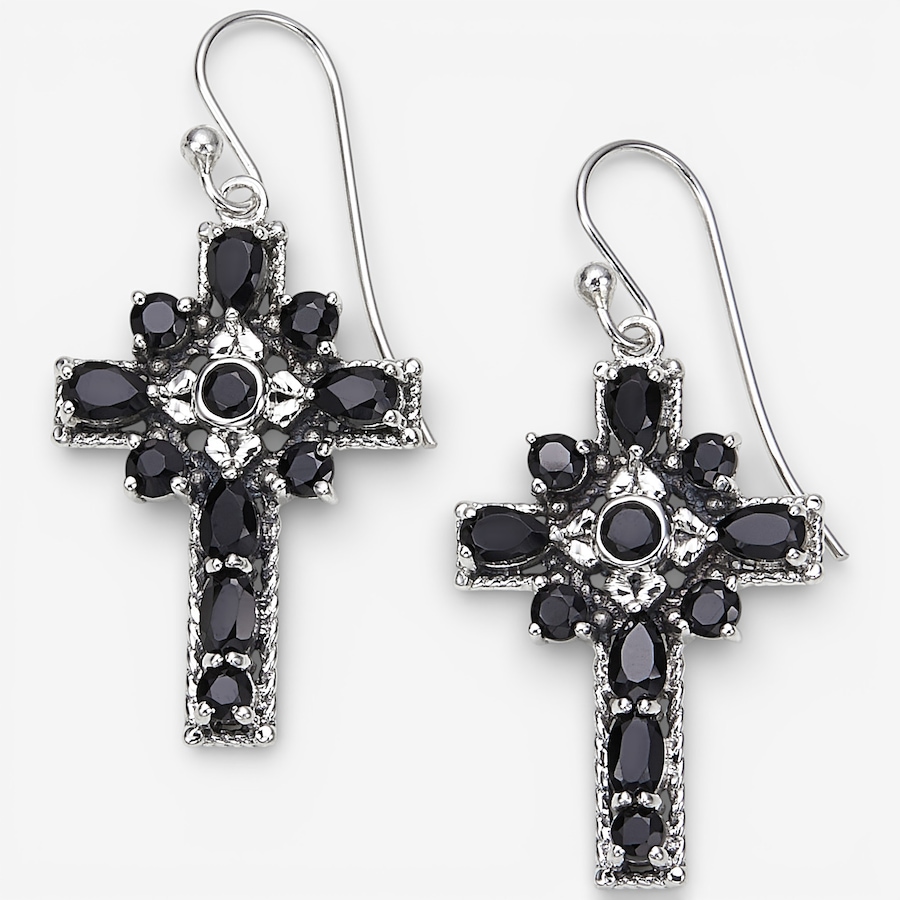 Image 115625_BSPIL.jpg, Product 115-625 / Price $99.88, Himalayan Gems Sterling Silver Gemstone Cross French Wire Earrings from Himalayan Gems on TSC.ca's Jewellery department