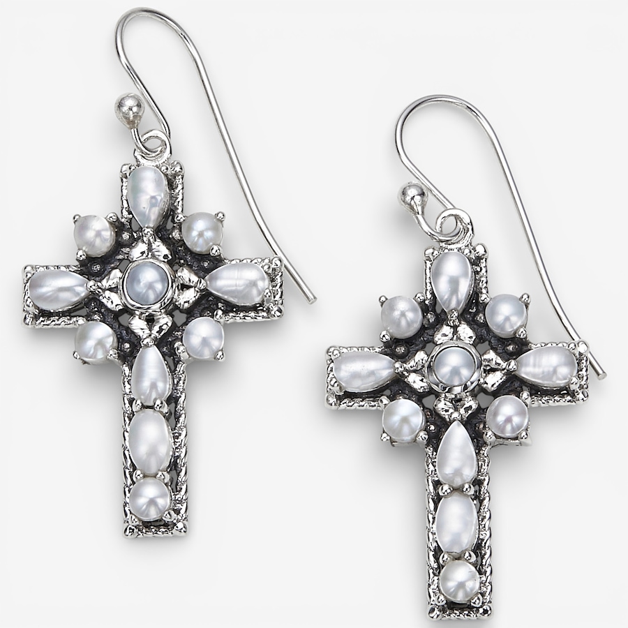 Image 115625_WPR.jpg, Product 115-625 / Price $99.88, Himalayan Gems Sterling Silver Gemstone Cross French Wire Earrings from Himalayan Gems on TSC.ca's Jewellery department