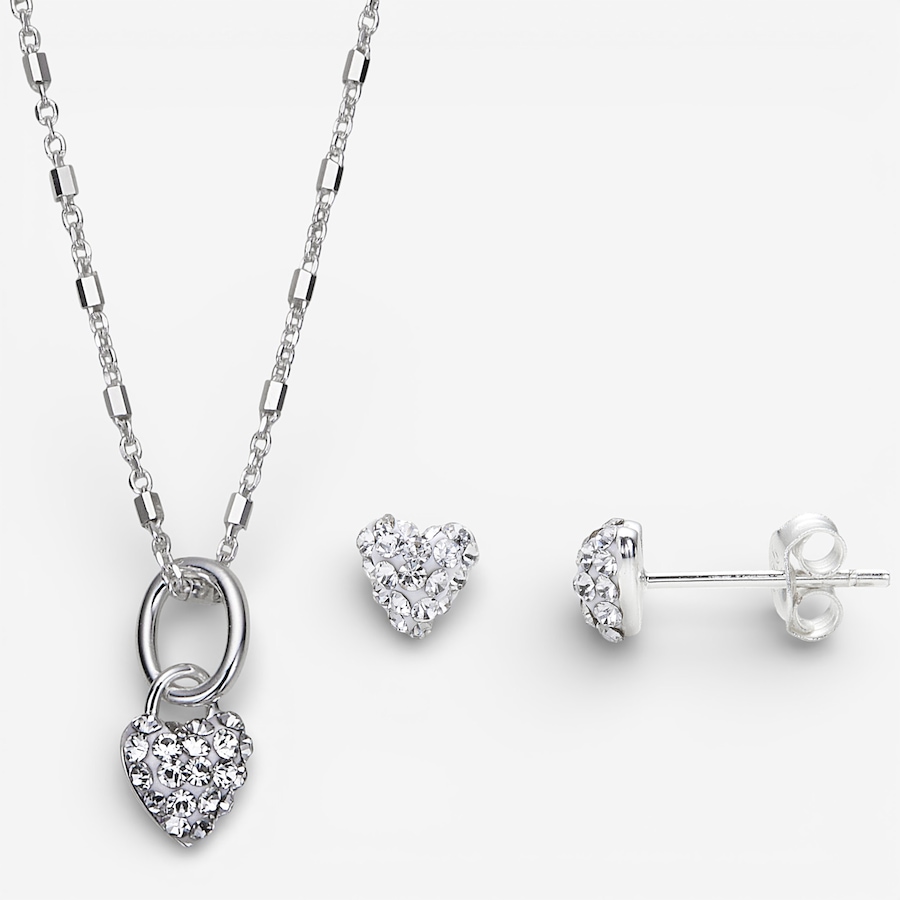 Image 115643_WHT.jpg, Product 115-643 / Price $219.99, Hillberg & Berk Sterling Silver Sparkle Heart Set from Hillberg & Berk Jewellery on TSC.ca's Jewellery department