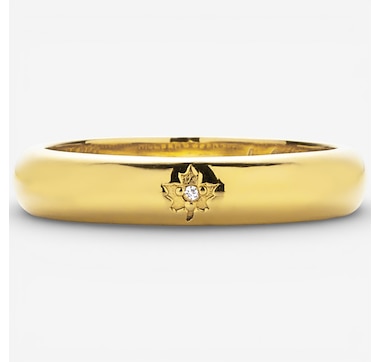 Hillberg &amp; Berk Sterling Silver Sterling Silver/14K Team Canada Strong and Free Maple Leaf Ring