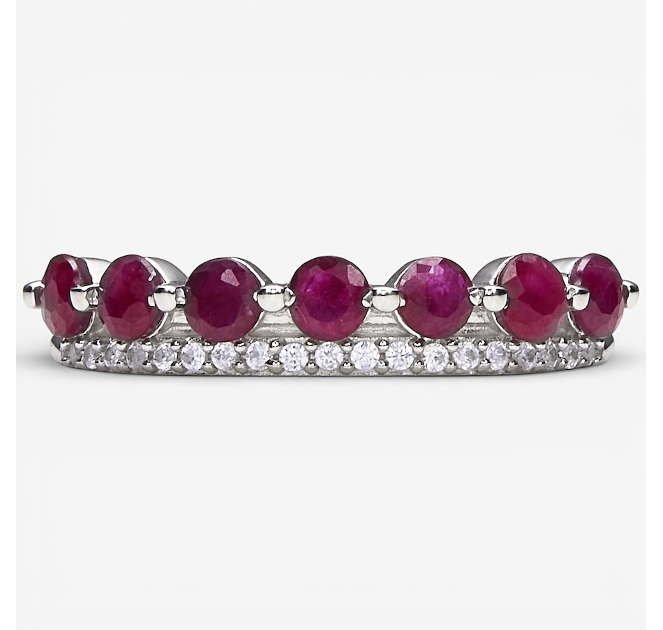 Image 115665_RRUBY.jpg, Product 115-665 / Price $99.99, Sterling Silver Gemstone and White Zircon Ring from Gem Reflections on TSC.ca's Jewellery department