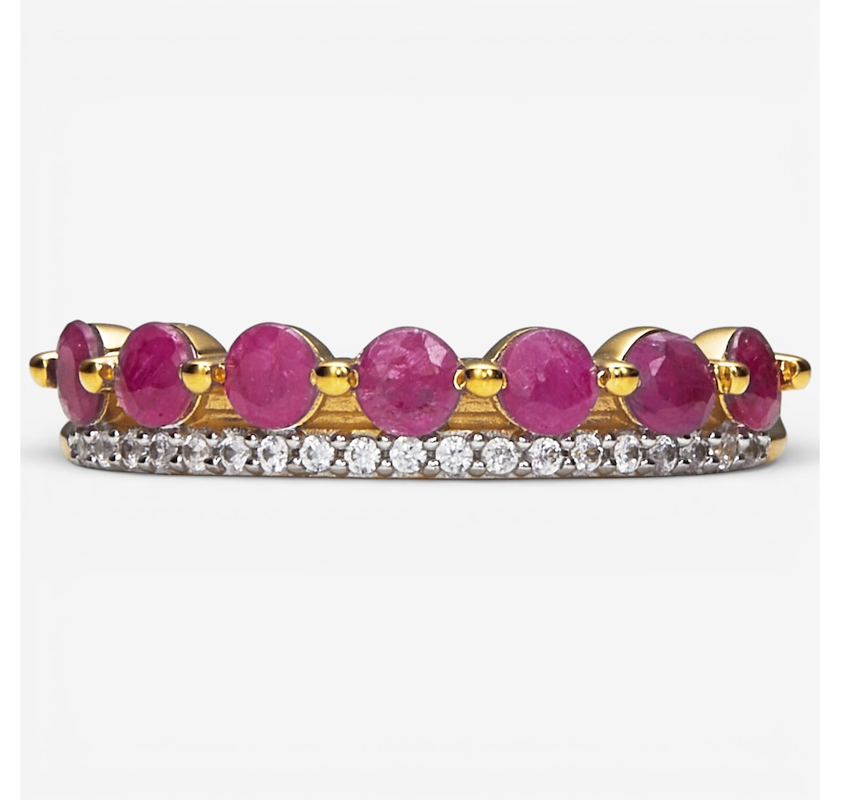 Image 115665_YRUBY.jpg, Product 115-665 / Price $99.99, Sterling Silver Gemstone and White Zircon Ring from Gem Reflections on TSC.ca's Jewellery department