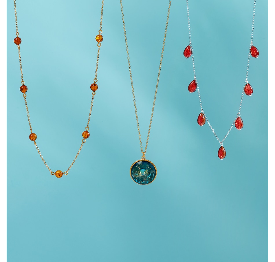 Image 115670_ALTMORE100.jpg, Product 115-670 / Price $89.99, Amber Extraordinaire Sterling Silver Amber Ball Station Necklace from Amber Extraordinaire on TSC.ca's Jewellery department