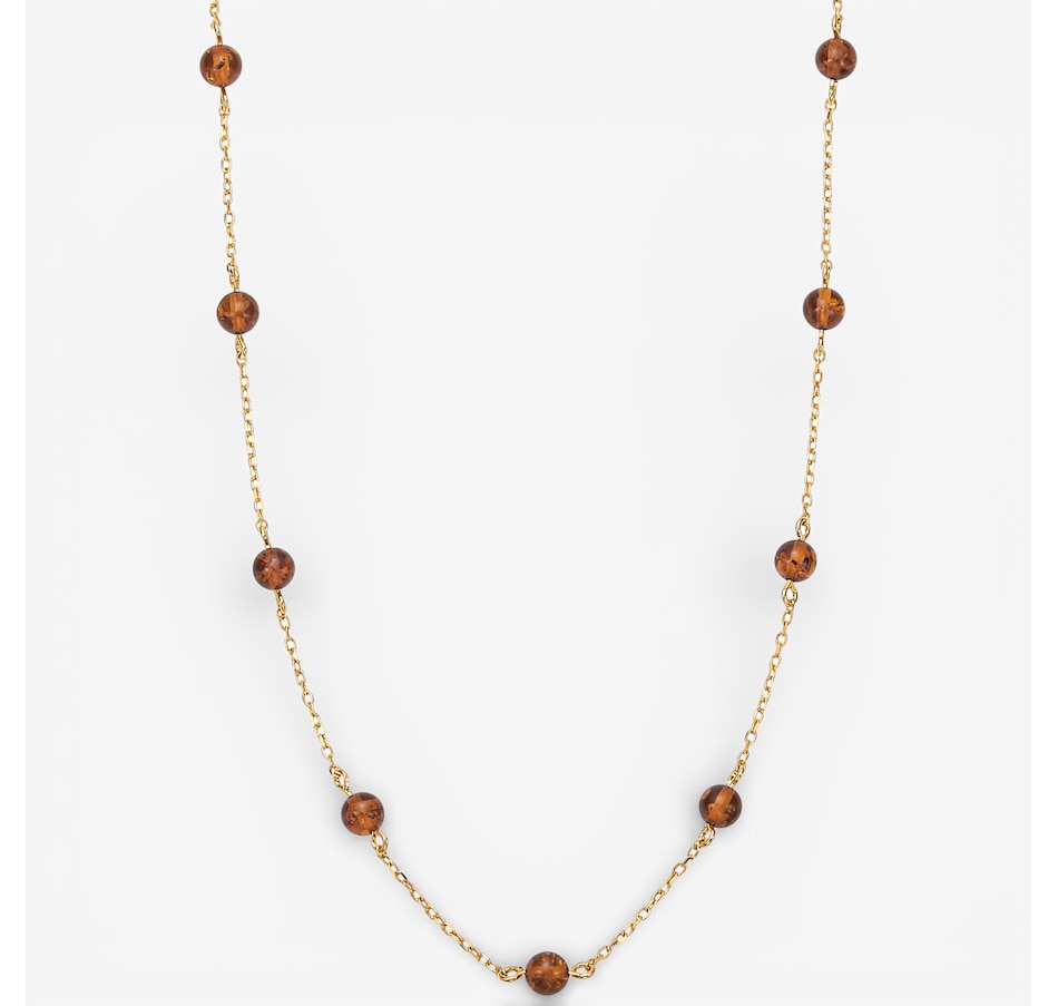 Image 115670_COGGP.jpg, Product 115-670 / Price $89.99, Amber Extraordinaire Sterling Silver Amber Ball Station Necklace from Amber Extraordinaire on TSC.ca's Jewellery department