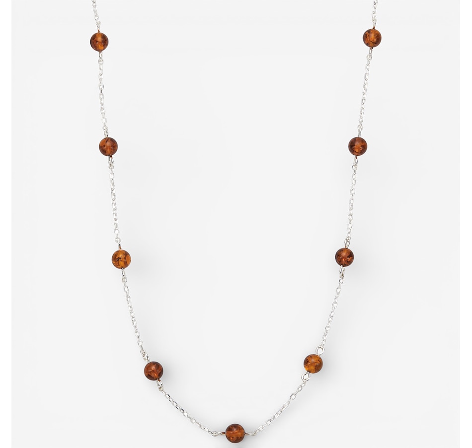 Image 115670_COGSS.jpg, Product 115-670 / Price $89.99, Amber Extraordinaire Sterling Silver Amber Ball Station Necklace from Amber Extraordinaire on TSC.ca's Jewellery department