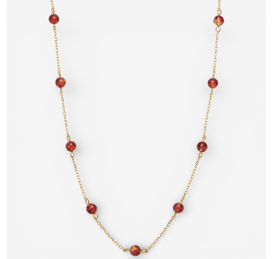 Image 115670_REDGP.jpg, Product 115-670 / Price $89.99, Amber Extraordinaire Sterling Silver Amber Ball Station Necklace from Amber Extraordinaire on TSC.ca's Jewellery department
