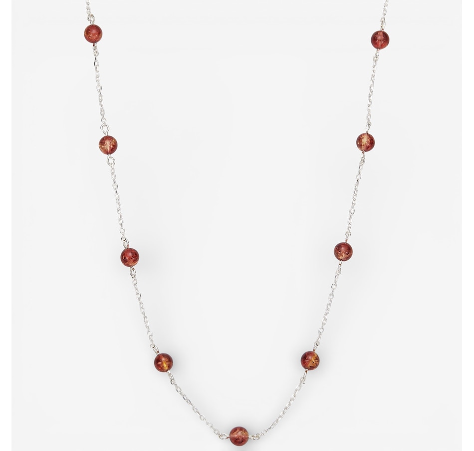 Image 115670_SLVRE.jpg, Product 115-670 / Price $89.99, Amber Extraordinaire Sterling Silver Amber Ball Station Necklace from Amber Extraordinaire on TSC.ca's Jewellery department
