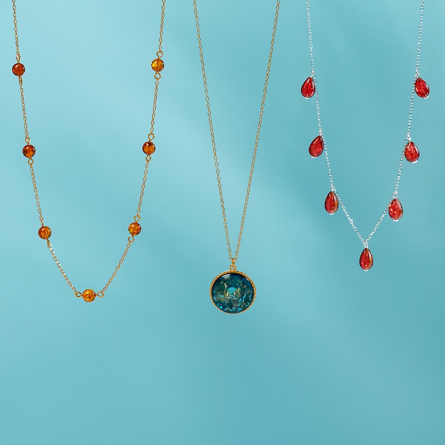 Image 115671_ALTMORE100.jpg, Product 115-671 / Price $169.99, Amber Extraordinaire Sterling Silver Drop Floating Necklace from Amber Extraordinaire on TSC.ca's Jewellery department