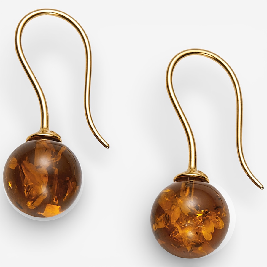 Image 115673_COGGP.jpg, Product 115-673 / Price $49.99, Amber Extraordinaire Sterling Silver Drop Shape Amber Earrings from Amber Extraordinaire on TSC.ca's Jewellery department