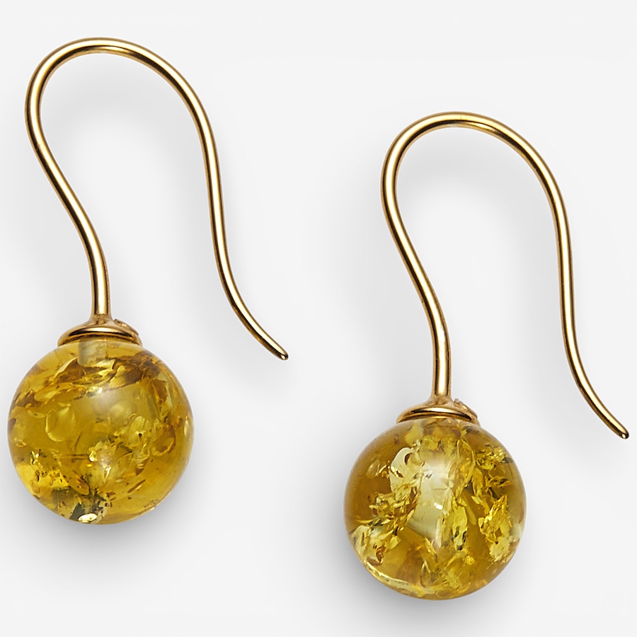 Image 115673_LEMGP.jpg, Product 115-673 / Price $49.99, Amber Extraordinaire Sterling Silver Drop Shape Amber Earrings from Amber Extraordinaire on TSC.ca's Jewellery department
