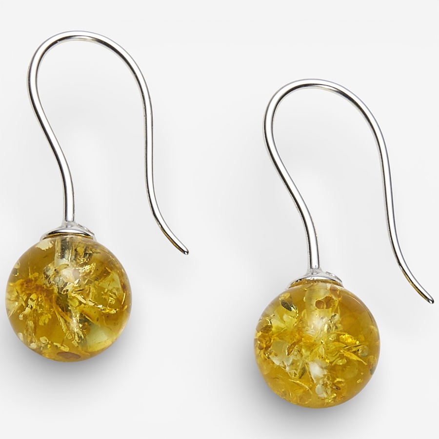 Image 115673_LEMSS.jpg, Product 115-673 / Price $49.99, Amber Extraordinaire Sterling Silver Drop Shape Amber Earrings from Amber Extraordinaire on TSC.ca's Jewellery department