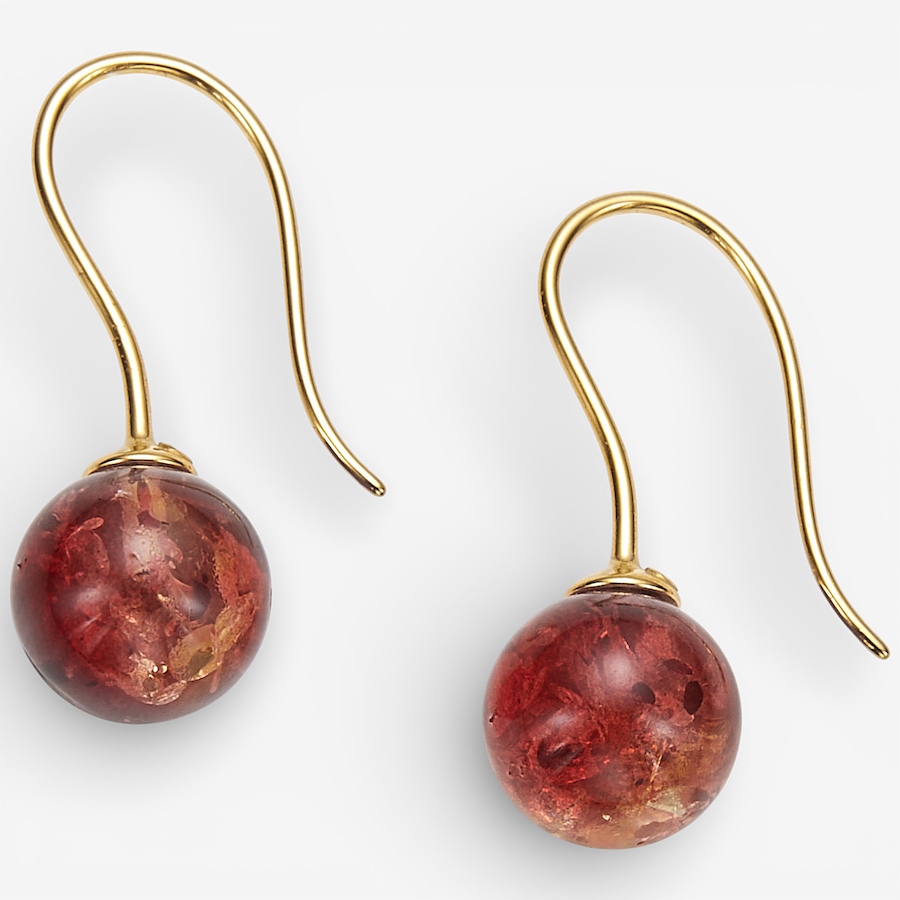 Image 115673_REDGP.jpg, Product 115-673 / Price $49.99, Amber Extraordinaire Sterling Silver Drop Shape Amber Earrings from Amber Extraordinaire on TSC.ca's Jewellery department