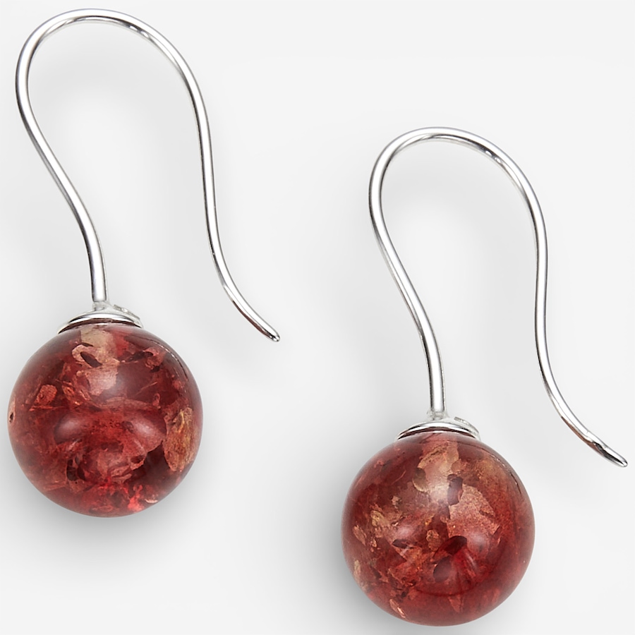 Image 115673_SLVRE.jpg, Product 115-673 / Price $49.99, Amber Extraordinaire Sterling Silver Drop Shape Amber Earrings from Amber Extraordinaire on TSC.ca's Jewellery department