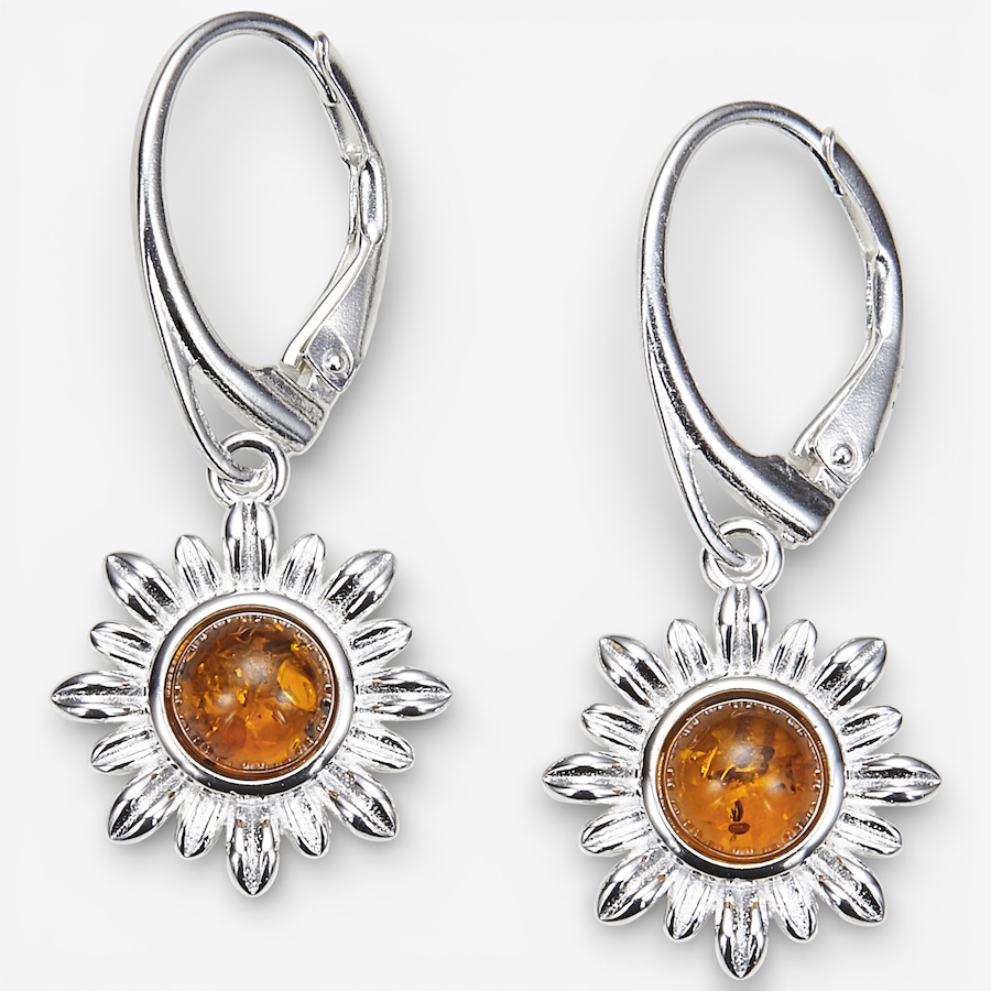 Image 115674_COG.jpg, Product 115-674 / Price $49.88, Amber Extraordinaire Sterling Silver Amber Flower Earrings from Amber Extraordinaire on TSC.ca's Jewellery department