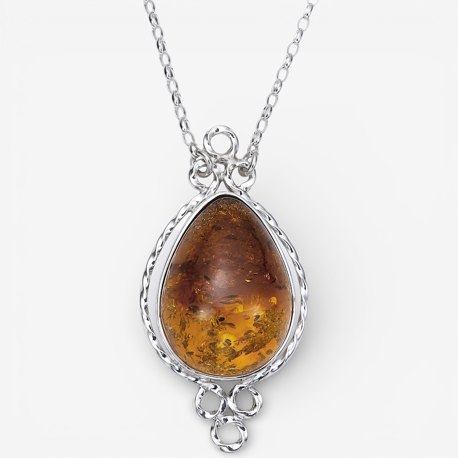 Image 115681.jpg, Product 115-681 / Price $249.88, Amber Extraordinaire Sterling Silver Amber Pear Shape Amber Necklace from Amber Extraordinaire on TSC.ca's Jewellery department