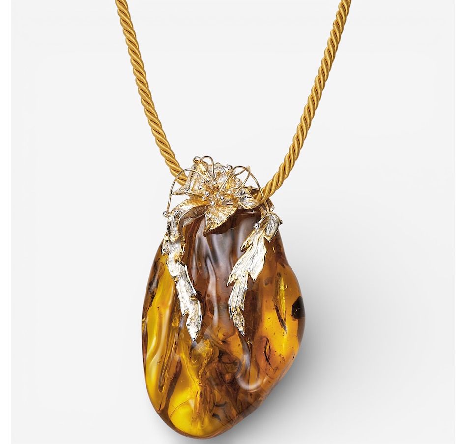 Image 115707.jpg, Product 115-707 / Price $2,449.99, Amber Extraordinaire Sterling Silver Collection Freeform Amber Pendant Necklace from Amber Extraordinaire on TSC.ca's Jewellery department