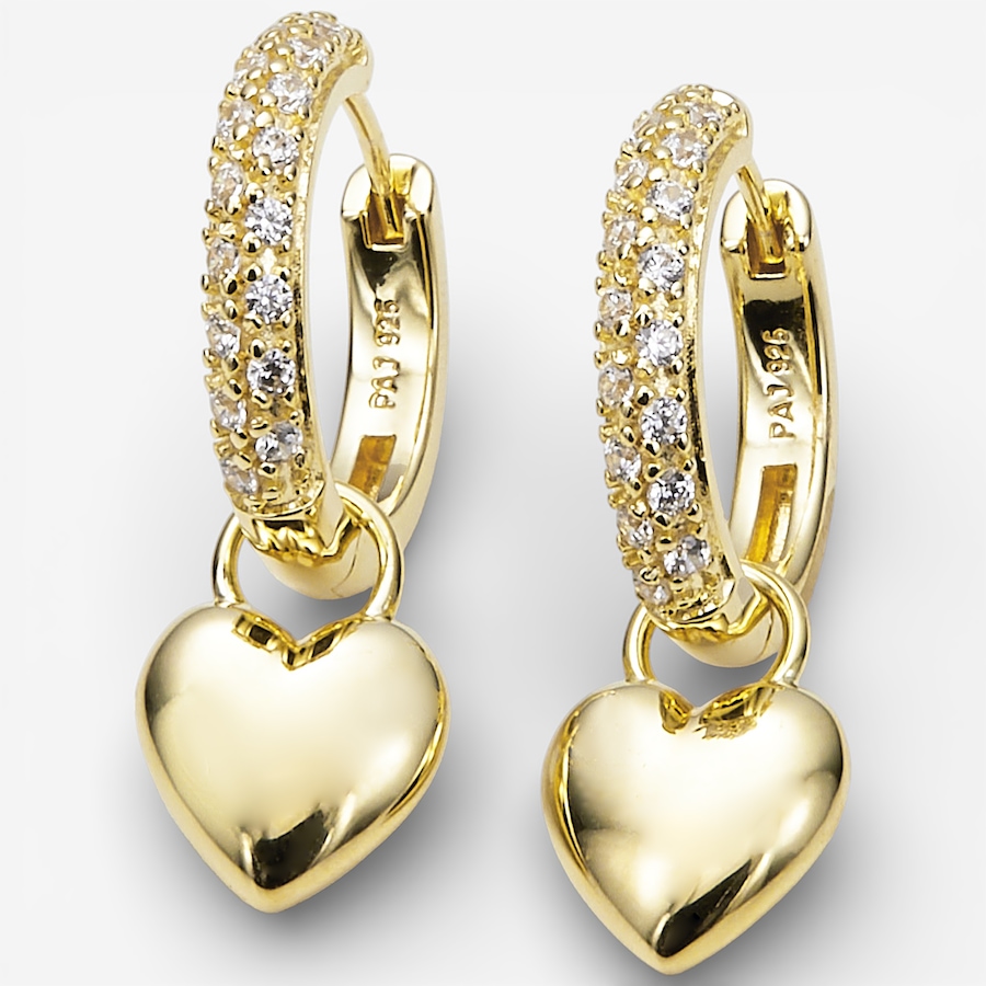 Image 115712_YGP.jpg, Product 115-712 / Price $169.99, Diamonelle Sterling Silver 12-mm Hoop Earrings with Removable Heart Charm from Diamonelle on TSC.ca's Jewellery department