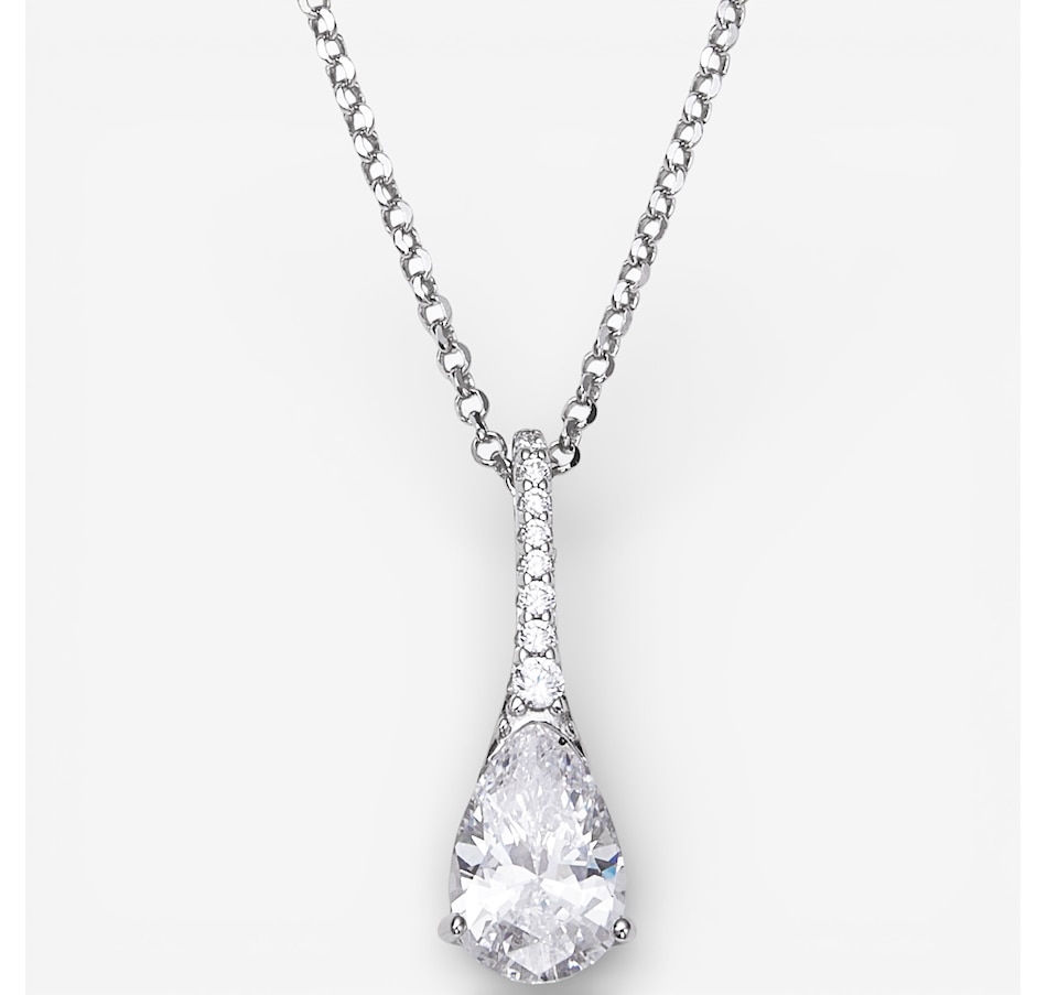 Image 115715.jpg, Product 115-715 / Price $89.99, Diamonelle Sterling Silver Diamonelle Pear-Shaped Pendant with Chain from Diamonelle on TSC.ca's Jewellery department