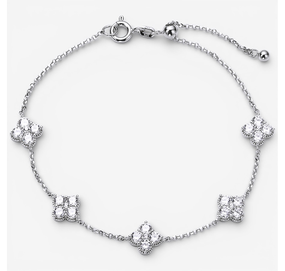 Image 115741_RHOP.jpg, Product 115-741 / Price $99.99, Diamonelle Sterling Silver Clover Diamonelle Station Bracelet from Diamonelle on TSC.ca's Jewellery department